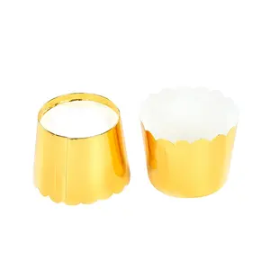 マフィンカップケーキラッパー用金箔クラウンデザートペーパーベーキングカップ