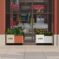 Jardinière extérieure modulable avec clôture, bac à fleurs pour exposition extérieure, idéal pour bureaux de vente, hôtels, rues, parterre de fleurs personnalisable avec cloison