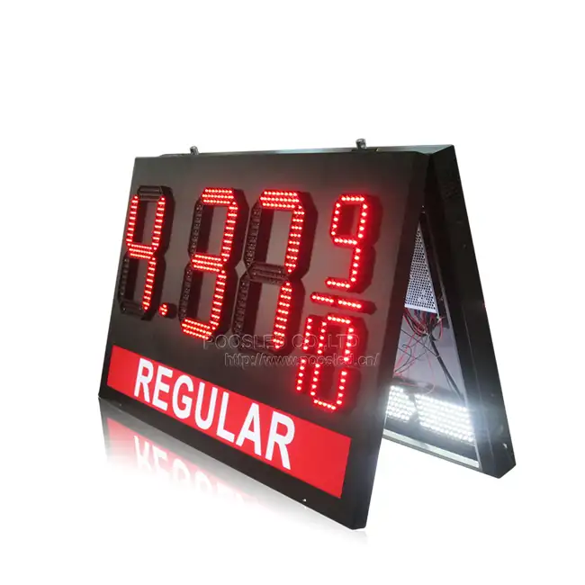 Tanıtım ledi benzin istasyonu pilon işareti 7 segment elektronik reklam panosu kurulu 7 segment elektronik ekran tabela