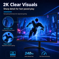 Monitor curvo para juegos LCD IPS de 34 pulgadas, 2K, 240Hz, con altavoz integrado tipo C, Adaptive Sync y sin parpadeo.