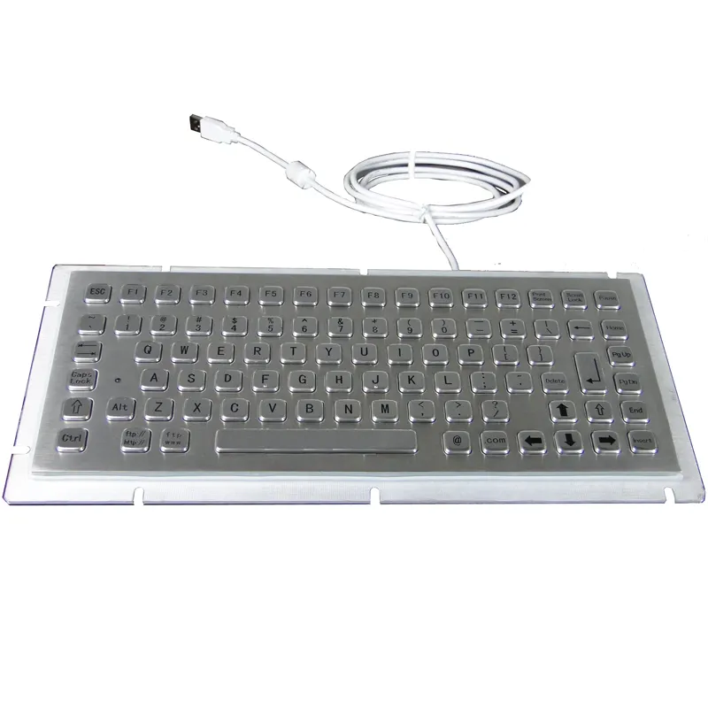 Rugged Industrial Stainless Steel Panel Mount Keyboard with 12 Function keys