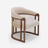 Fauteuil de salle à manger confortable en rotin et bois massif vintage de luxe personnalisé avec rembourrage pour hôtel, restaurant, Canada, Émirats arabes unis