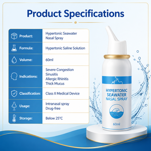 <span class=keywords><strong>Spray</strong></span> <span class=keywords><strong>Nasal</strong></span> Profesional de Agua Marina Hipertónica para Alivio de la Congestión Severa, Sinusitis, Reducción de la Hinchazón y Tratamiento - Product Image 6