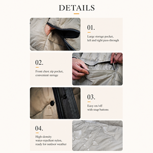 Poncho/<span class=keywords><strong>Sac</strong></span> <span class=keywords><strong>de</strong></span> <span class=keywords><strong>couchage</strong></span> multifonctionnel en nylon respirant et coupe-vent, style enveloppe, rembourré <span class=keywords><strong>de</strong></span> duvet, pour temps froid - Product Image 2