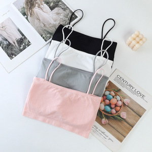 Nouvelle Camisole pour filles, soutien-gorge, poitrine, bustier, bretelles, Sexy, dos croisé, soie glacée - Product Image 5