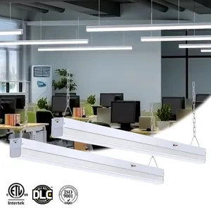 ETL DLC ברשימת צינורות מנורה תלויה תקרה רכוב על תקרת אלומיניום 4ft 8ft ניתן לעמעום עמיד נגד פגיעה LED ליניארי אור באטן