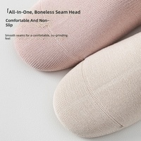 [Beyond MUJI] Chaussettes invisibles pour femme en coton peigné, antidérapantes, sans couture, élégantes et de couleur unie ; Design discret de qualité supérieure
