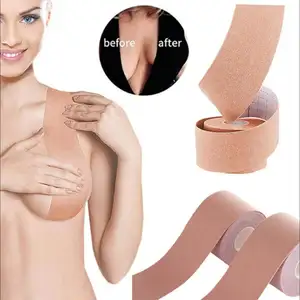 5cm*5m Cotton Women Boob Tape Sports Nipple Cover Free-cut Breast Push Up Adhesive Tape Sticky Bra Lift Up Body Invisible Bra