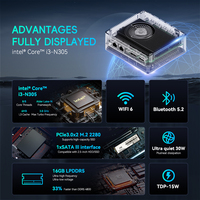 Mini PC Eglobal N9K NUC, Intel Core I3 N305, 16GB LPDDR5, SSD M.2 NVMe, WiFi6, BT5.2, Tipo-C PD, Nuevo Windows 11, 8 Núcleos, 3 Años de Garantía