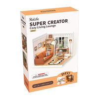 Robotime Rolife Entrepôt américain Puzzle en plastique 3D DW007 Salon confortable DIY Maison miniature