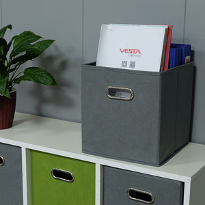 홈 주최자 패브릭 보관함 접이식 스토리지 주최자 큐브 빈 듀얼 핸들 - Product Image 6