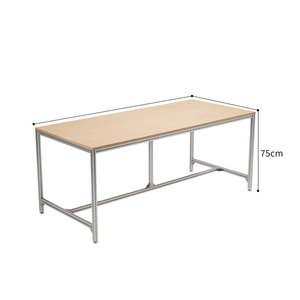 Aluminum Extruded Birch Wood Conference <b>Table</b> 180Cm Long <b>Office</b> Meeting Desk Workbench Computer <b>Table</b> - Product Image 5