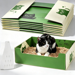 <span class=keywords><strong>Bac</strong></span> à <span class=keywords><strong>litière</strong></span> pour chat en carton jetable personnalisé avec pelle, <span class=keywords><strong>double</strong></span> couche, imperméable, robuste, capacité 15L - Product Image 2