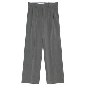 Produttore personalizzato <span class=keywords><strong>uomo</strong></span> grigio larghi larghi <span class=keywords><strong>pantaloni</strong></span> larghi in lana poliestere dritto a gamba larga da <span class=keywords><strong>uomo</strong></span> vestono <span class=keywords><strong>pantaloni</strong></span> con tasche <span class=keywords><strong>laterali</strong></span> - Product Image 2