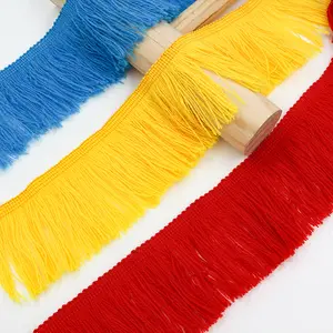 wholesale in stock 7cm 3 inches colorful acrylic woolen brush lace fringe for football fan scarf