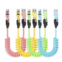 Fabrikneues Zinklegierung PD 27W 65W 1,5M 4-in-1 5Fts Spiralfeder-Ladekabel 3A Smart Data USB Spiralfeder-Verlängerungskabel Schnellladegerät