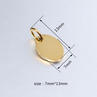 Accessoires de Bijoux DIY Plaqué Or en Gros, Étiquettes de Marque, Logo, Acier Inoxydable Gravable, Pendentif Breloque Métal Personnalisé Vierge