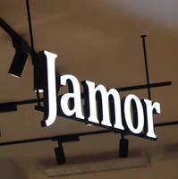 Enseigne de magasin 3D en acrylique personnalisée avec éclairage extérieur et lettres de logo sur le devant