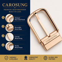 Boucle de ceinture réversible personnalisée Carosung en alliage de zinc pour ceinture en cuir