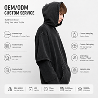 Sweat à capuche en coton pur 400 GSM, effet superposé délavé, coupe ample, style streetwear automne, pour homme, marque privée