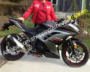 Carrosserie en plastique ABS pour Kawasaki <span class=keywords><strong>Ninja</strong></span>, Kit de carénage de moto, gris et noir, EX300 EX <span class=keywords><strong>300</strong></span> 300R 2013 2014 <span class=keywords><strong>2015</strong></span> 2016, ZX300 - Product Image 1