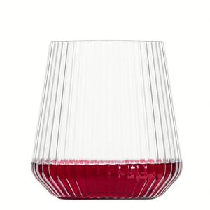 Verre à whisky réutilisable en PET incassable de 12 oz, à rayures verticales transparentes, élégant pour bar à domicile, réceptions de mariage et cocktails - Product Image 3