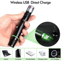 Pointeurs d'extérieur Étoiles laser vertes Jouet pour chat Lampe de poche à charge USB Pointeur laser vert Stylo laser
