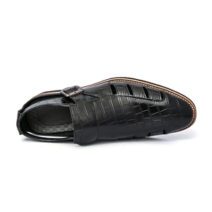 Nuevas <span class=keywords><strong>sandalias</strong></span> Pinot Toe para <span class=keywords><strong>hombre</strong></span> de cuero de gran tamaño 46 clásico Italia verano Zapatos formales hebilla Real <span class=keywords><strong>piel</strong></span> de vaca sandalia marca de bajo precio - Product Image 4