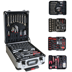 187 pièces ensemble d'outils à main de réparation automatique clé à douille Kit d'outils de mécanicien dans une <span class=keywords><strong>valise</strong></span> en aluminium pour la réparation de voiture de vélo - Product Image 1