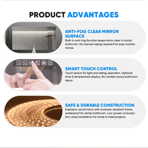 Solution complète : Miroir de vanité intelligent LED Shunhua à température de couleur réglable pour la construction de salles de bain d'hôtels (Holiday <span class=keywords><strong>Inn</strong></span>) - Product Image 4