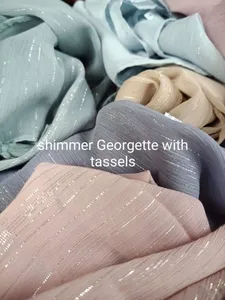 Wholesale Plain Silver Glitter Shimmer Bubble Chiffon Hijab <strong>Sparkle</strong> <strong>Veil</strong> Ramadan Shawls Beach Headscarf Bufandas Muslim Headband - Product Image 6