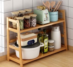 Factory Direct Bamboo <b>Kitchen</b> Storage <b>Shelf</b> Spice Jars Storage Bamboo Spice Rack Organizer - Product Image 4