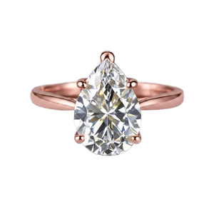 Anillo Solitario de Plata de Ley 925 con Zirconia Corte Pera, Anillo de Compromiso Clásico con Engaste de Garras, Joyería de Promesa Nupcial para Mujer - Product Image 2