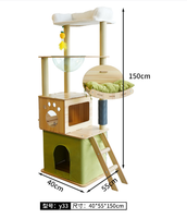 Arbre à chat avec griffoir intégré, plateforme de saut et grand nid pour chat, en panneau de particules