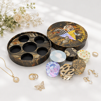 Boîte à bijoux ronde rigide artisanale, élégante et luxueuse, avec impression personnalisée