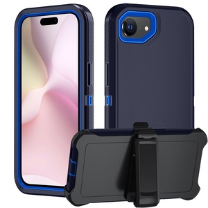 3 trong 1 mạnh mẽ Chống sốc Armor trường hợp điện thoại cho Iphone 16e chống trượt cứng PC kẹp trường hợp điện thoại cho Iphone 16e 15 14 - Product Image 5