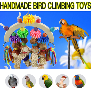 Jouets à mâcher pour oiseaux en bois naturel, extra grands, multicolores, blocs en bois naturel pour perroquets, jouets à déchirer pour oiseaux - Product Image 5