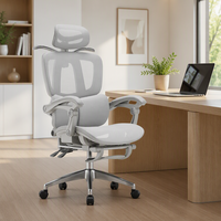 Chaise de bureau ergonomique à dossier haut, chaise d'ordinateur avec soutien lombaire, appui-tête réglable, accoudoirs, chaise pivotante pour le bureau à domicile
