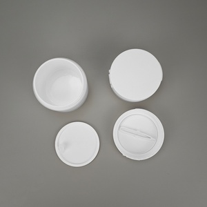 Vente en gros de pots en plastique PP élégants de 50g, 100g, 120g, 150g, contenants pour crème cosmétique givrés avec cuillère, pots pour tampons de coton avec pince - Product Image 2