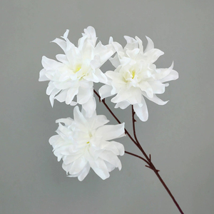 ดอกไม้ไฮเดรนเยียสีขาวอุปกรณ์ตกแต่งจำลองเสมือนจริงสำหรับคริสต์มาสงานแต่งงานจบการศึกษาขายส่ง - Product Image 4