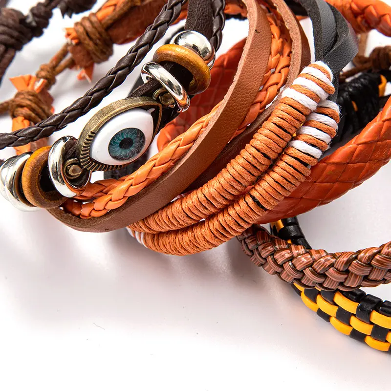 Изготовленный на заказ европейский и американский Женский Демон набор глаз серии кожаный браслет ручной работы ювелирные изделия
