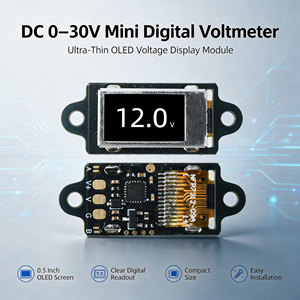 Mini voltmètre numérique DC 0-30V, affichage OLED <span class=keywords><strong>de</strong></span> 0.5 pouces, compteur <span class=keywords><strong>de</strong></span> <span class=keywords><strong>tension</strong></span> ultra fin, pour moniteur <span class=keywords><strong>de</strong></span> batterie <span class=keywords><strong>de</strong></span> voiture DIY - Product Image 1