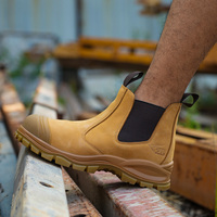Bottes de sécurité industrielles sans lacet sans lacet L601-1Mining bottes de sécurité en cuir véritable sans lacet chaussures de sécurité sans lacet bout en acier