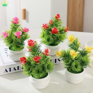 Bonsai Artificiale con Foglie di Pino in Plastica, Vaso Decorativo per Interni, Soggiorno, Portico, Tavolo di Laurea, Ufficio - Product Image 4