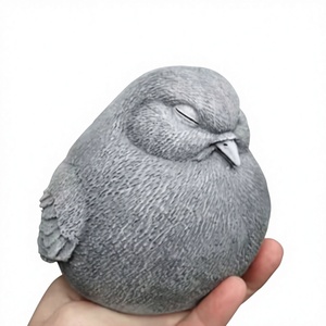 Figura de Pájaro Tallada en Piedra Natural, Cristal Gris para Decoración del Hogar, Venta al por Mayor - Product Image 1