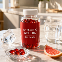 Complément Alimentaire Vitamines avec Astaxanthine et Huile de Krill de l'Antarctique Bonbons Gommeux 60 Unités pour Adultes 2 Doses Durée de Conservation 24 Mois