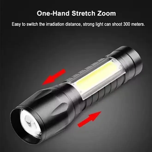Xách tay COB + XPE mini LED Đèn pin USB sạc Zoomable Focus ánh sáng chiến thuật đèn lồng cắm trại ABS cơ thể Bút đèn pin ngọn đuốc - Product Image 3