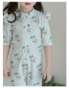 Traje de Baño de Princesa para Bebé Niña, Estilo Ins, con Encaje, Manga Larga, UPF50+, Alta Elasticidad, con Cierre y Volantes - Product Image 3