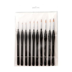 Zhuting – Lot de 10 pinceaux miniatures pour aquarelle avec manches en bois et poils en nylon pour la peinture artistique et l'illustration - Product Image 6