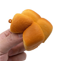 Jouet Squishy Doublement Connecté en Forme de Pain Grille-Pain, Parfumé, Doux, en PU, Simulation de Pain, à Remontée Lente, Jouet Anti-Stress à Presser, Squishies
